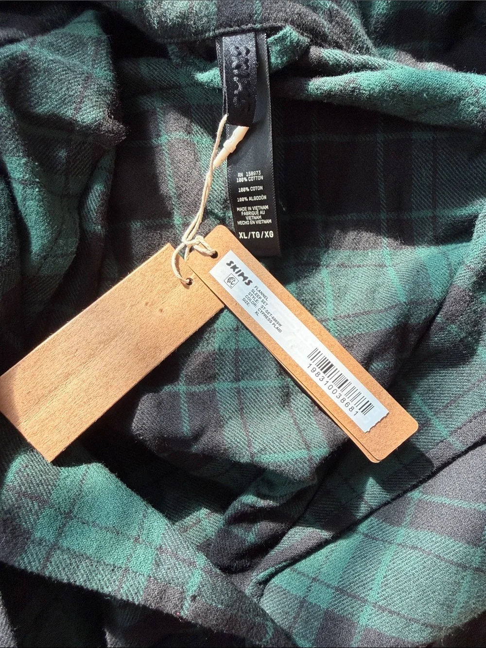 SKIMS Flannel Sleep Set – Cypress Plaid – Size XL – NWT